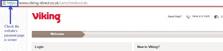 Make sure the checkout page is secure